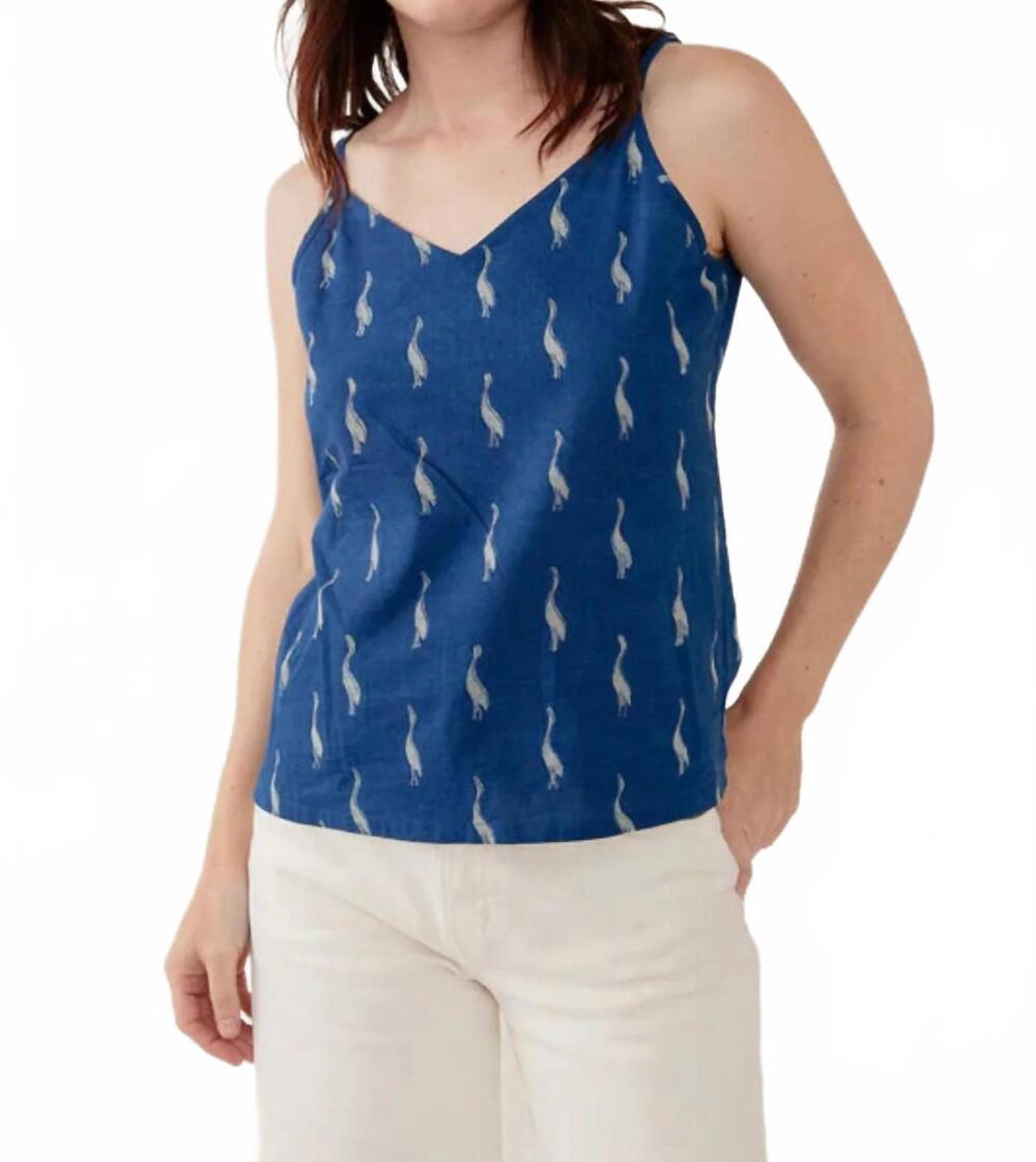 NEW MATA TRADERS sadie tank top in indigo goose